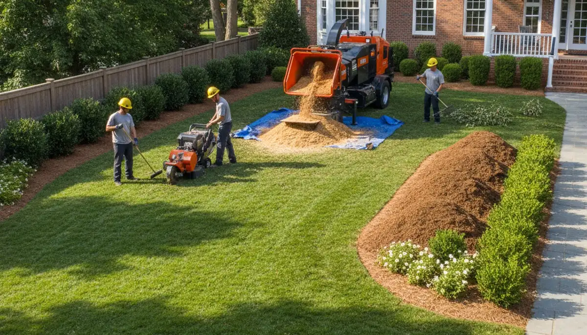 Clean Richmond VA yard after professional tree removal, stump grinding, and full debris cleanup service