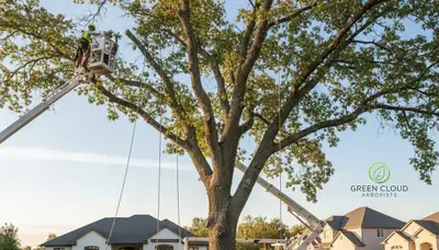Arborist performing expert tree pruning in Richmond, VA for healthier residential trees