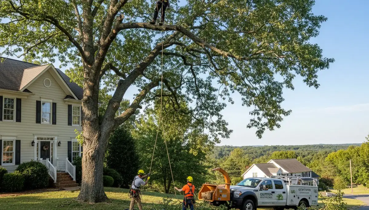 Professional tree removal service in Richmond VA safely cutting large tree branches